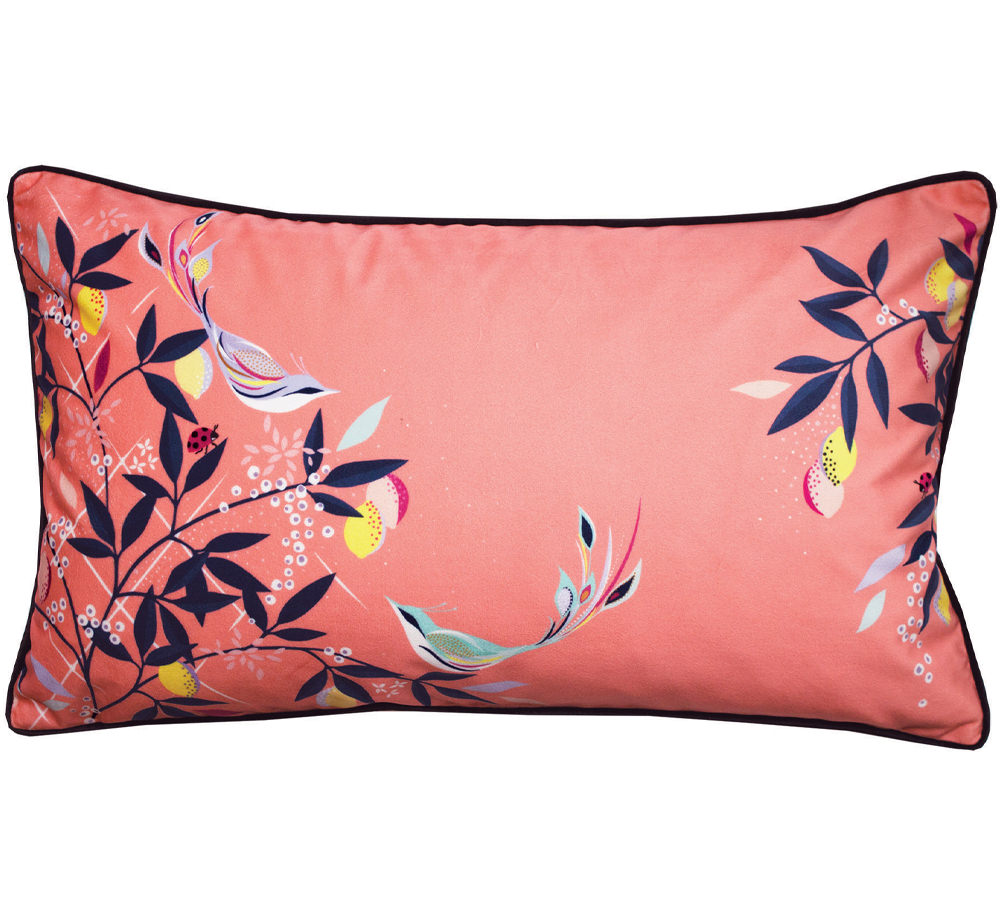 Sara Miller Coral Bird Cushion